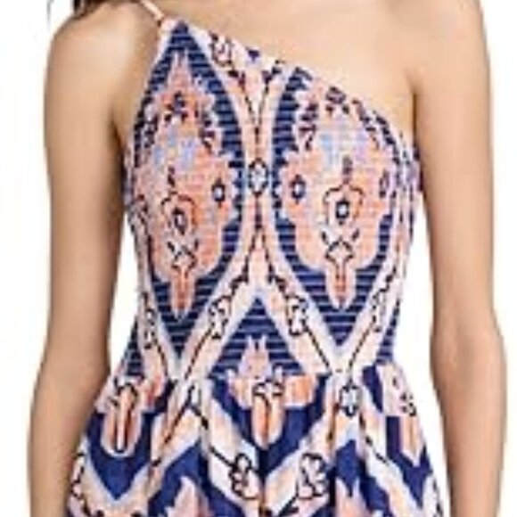 MOON RIVER Women's One Shoulder Smocked Shirred Dress Size Medium - Picture 2 of 10